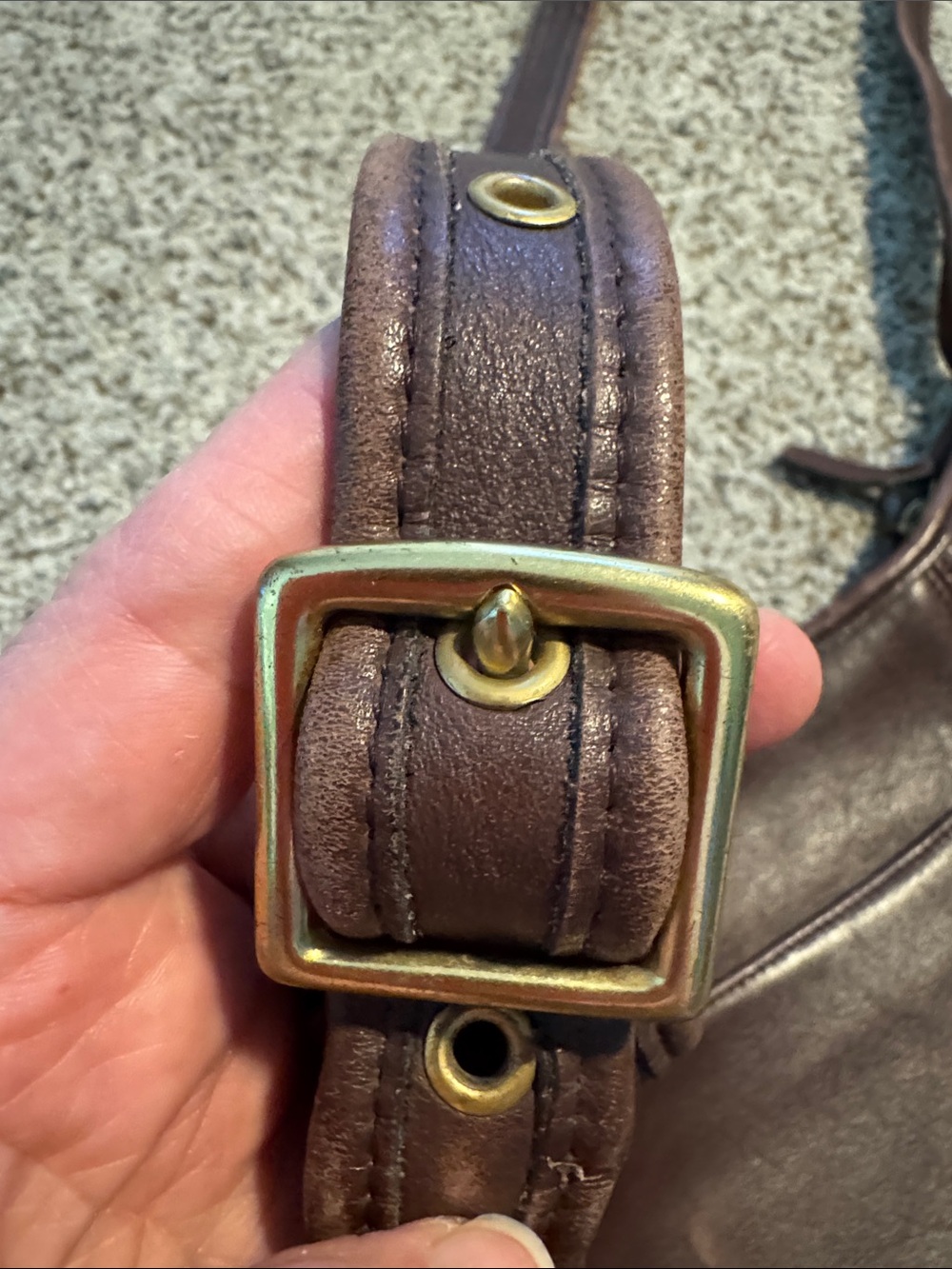 Vintage Coach 9816 Slim Duffle Dark Brown Leather Zip-Top Crossbody - Picture 8 of 10